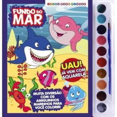 Imagem de Livro para Colorir Fundo do Mar com Aquarela