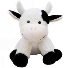Imagem de Vaca Branca Manchas Pretas 32Cm - Pelúcia - Fofy Toys