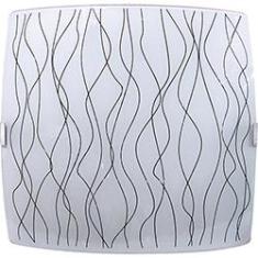 Imagem de Plafon Aramado Quadrado Grande 38x38cm Metal/Vidro Branco - Attena