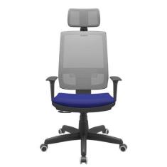Imagem de Cadeira Office Brizza Tela Cinza Com Encosto Assento Aero Azul Relaxpl