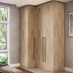 Imagem de Guarda Roupa Modulado Canto Reto 3 Portas MDF Lótus Carvalho
