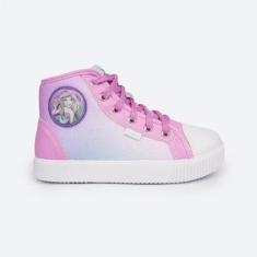 Imagem de Tênis Cano Médio Pampili Degradê Rosa Princesa Ariel Disney-Feminino