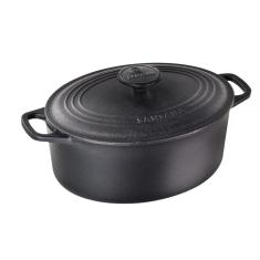 Imagem de Caçarola Ferro Fundido Oval Alça E Tampa De Ferro 6,5L