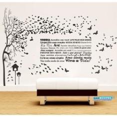 Imagem de Adesivo Decorativo de Parede Árvore e Frase Sorria Motivacional