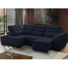 Imagem de Sofá Canto Chaise Agatha Retrátil Reclinável 250 Cm Mola Bonnel Pillow