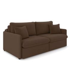 Imagem de Sofá Retrátil Reclinável 4 Lugares 254cm Maili Veludo Marrom K01 - D`Rossi