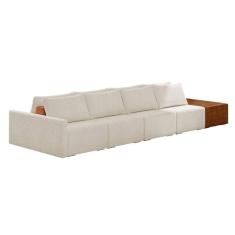 Imagem de Sofá Ilha 4 Lugares Living 392cm Modulado Lary Bouclê K01 Cor Bege