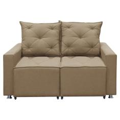 Imagem de Sofá Retrátil E Reclinável 2 Lugares Bariloche 1.60cm C/ Molas - Linho Capuccino