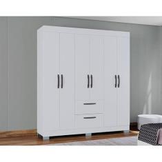 Imagem de Guarda Roupa Casal Ambiente Tóquio 6 Portas Branco Brilho - Poquema