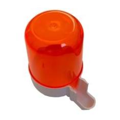 Imagem de Bebedouro Animalplast Grande 300ml- Malha Larga - Laranja Com Base Branca