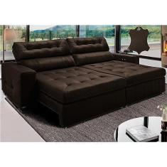 Imagem de Sofá de Couro Legítimo Retrátil Automático 2,15m Cama Inbox Gran Vitalysoftgeld40 Marrom