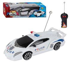 Imagem de Brinquedo Carrinho De Policia C/ Controle Remoto Branco - Art Brink