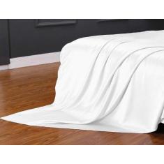 Imagem de Lençol Superior Avulso Casal Queen Cetim Seda Branco Brilho - Confecçõ