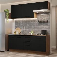 Imagem de Cozinha Completa 180003 Com Armário E Balcão Rustic/Preto