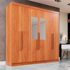 Imagem de Guarda-roupa Casal 6 Portas Espelho 2 Gavetas Recife Sallêto Cinamomo