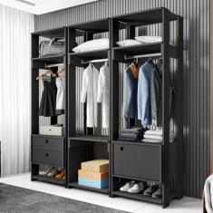 Imagem de Guarda Roupas Francia Preto com Porta e Gaveta