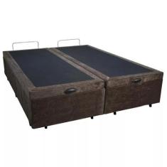 Imagem de Base Box Bau King Bipartido Premium Santo Box Suede 47X192x203