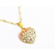 Imagem de Colar Coração Strass Amor Romantico Folheado 18k