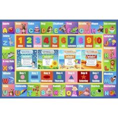 Imagem de HUAHOO Tapete infantil tapete de brincar tapete educativo e divertido tapete de brinquedo ABC alfabeto animais formas aprendizagem e segurança tapetes para quarto sala de jogos sala de aula bebê