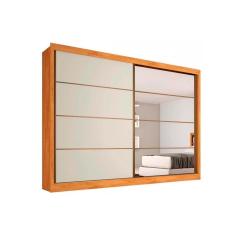 Imagem de Guarda Roupa Casal 2 Portas De Correr E 6 Gavetas C 1 Espelho Sevilha Peroba Off White Peroba Europa