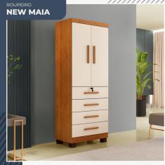 Imagem de Guarda Roupa New Maia 2 Portas 4 Gavetas Com Chave Benetil Móveis