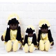 Imagem de Boneca Luiza Vestido Com Lese (Negra-Morena) - 3 Pçs  - Ckd Confecções