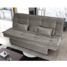 Imagem de Sofá Cama Hollywood Com Tecido Veludo - Marrom Claro
