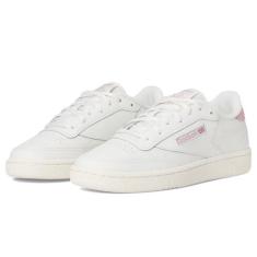 Imagem de Reebok Tênis infantil unissex Club C (criança grande), Giz/giz/rosa, 18