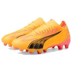 Imagem de PUMA Tênis masculino Ultra Match Firme, Artificial Ground Soccer Cleats, Sun Stream-puma Black-sunset Glow, 39