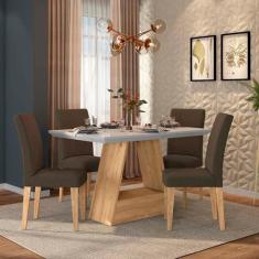 Imagem de Conjunto Sala De Jantar 4 Cadeiras ávila Cinamomo - Moveis arapongas