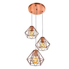 Imagem de Pendente Diamante Aramado Triplo Cobre Com Cobre Esplêndido