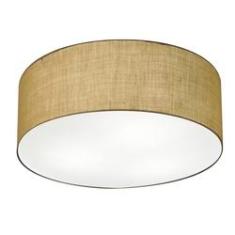 Imagem de Plafon Cilíndrico Md-3019 Cúpula em Tecido 80x15cm Palha - Bivolt