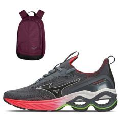 Imagem de Kit 1 Tênis Mizuno Wave Invictus 4 E 1 Mochila Fun New