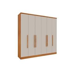 Imagem de Guarda Roupa Casal Veneza C/ 6 Portas E 4 Gavetas Cinamomo/Off White -