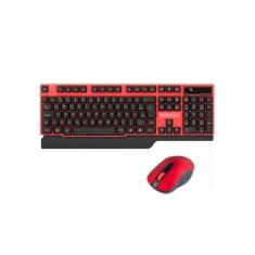 Imagem de Kit Teclado E Mouse S/ Fio Kross Vermelho E Preto Ke-km553v1