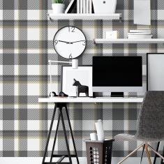 Imagem de Papel De Parede Adesivo Xadrez N06237 Rolo De 0,58X3,00M