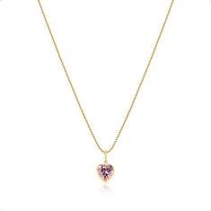 Imagem de Corrente Veneziana Ouro 18k 750 45cm + Ponto de Luz Coração 6mm 