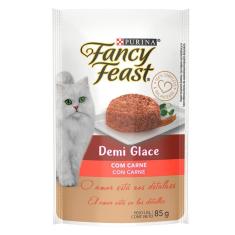 Imagem de Racão Úmida Nestlé Purina Fancy Feast Sachê Demi Glace com Carne para Gatos Adultos - 85 g