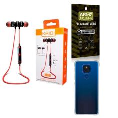 Imagem de Capa Motorola E7 Plus + Fone Esportivo E Película De Vidr 3D