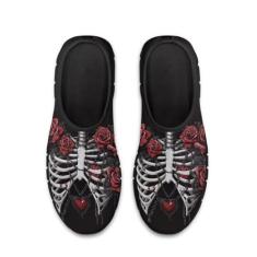 Imagem de GOSTONG Tênis masculino casual sem cadarço mocassim fácil antiderrapante respirável malha legal tênis de corrida para homens preto EUA 34-48, Esqueleto rosa, 36