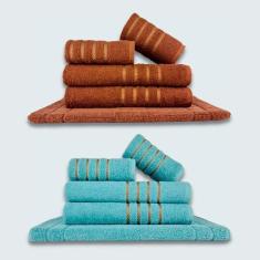 Imagem de Jogo De Toalhas10Pçs Coleção Dubai 100% Algodão Marrom+verde