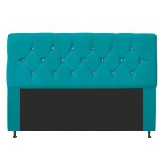 Imagem de Cabeceira França Estofada Strass 160cm Cama Box Queen Suede  Turquesa - Amarena Móveis