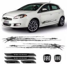 Imagem de Kit Faixa Bravo Wolverine Grafite + Soleira + Emblemas Fiat