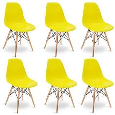 Imagem de Kit 6 Cadeiras Charles Eames Eiffel Wood Design 