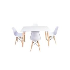 Imagem de Kit Mesa Jantar Eiffel 120X80cm Com 4 Cadeiras Eames Eiffel