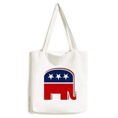 Imagem de Bolsa de lona com emblema de elefante americana para festa republicana bolsa de compras casual