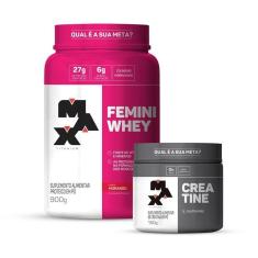 Imagem de Combo Whey Feminino 900g e  Creatina Monohidratada 150g - Max Titanium-Feminino