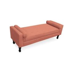 Imagem de Recamier Calçadeira Fênix Baú Estofado Quarto Casal 140cm Suede Coral