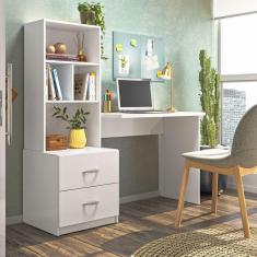 Imagem de Escrivaninha Notebook Gaveta Cristal Branco