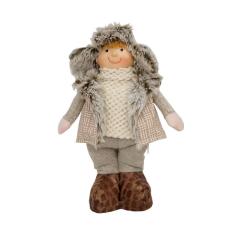 Imagem de Boneco Decorativo Pelúcia Menino Natalina Enfeite Natal 30cm